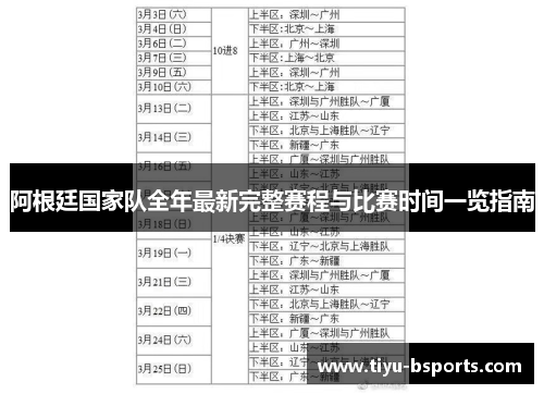 阿根廷国家队全年最新完整赛程与比赛时间一览指南